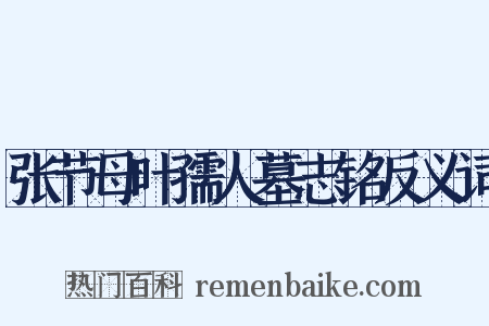 张节母叶孺人墓志铭反义词是什么意思的图片